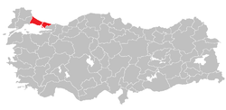 Location of Istanbul Region