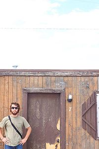 This photo of James Barnett was taken at an abandoned motel in Navada.