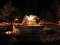 Fountain at Plaza San Martín at night