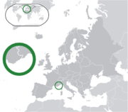 Map showing Monaco in Europe