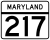 Maryland Route 217 marker