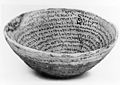 Incantation bowl with inscriptions in Mandaic, Mesopotamia