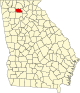 State map highlighting Pickens County