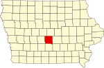 State map highlighting Polk County