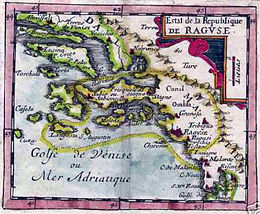 A map of the Republic of Ragusa which Skanderbeg visited before setting foot in Italy.