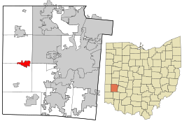 Location in Montgomery County and the state of Ohio.