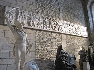 Cast of the relief The Hunt of Meleager by François Rude. The original was lost in the fire of 1879.