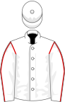 White, red seams on sleeves