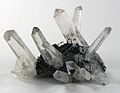 Prismatic quartz with black hematite