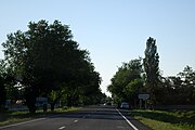 The DN2A road entering Andrășești