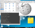 KDE 4.2.0 із запущеними Konqueror, Dolphin та Konsole