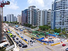 Construction site of Marine Parade station on the TEL in 2022