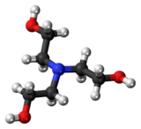 Ball-and-stick model of the triethanolamine molecule
