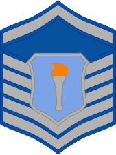 Rank insignia of a US Air Force Junior ROTC Cadet Master Sergeant