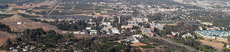 Panoramic aerial image of UC Riverside