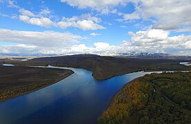 Confluence du Grand (gauche) et Petit (droite) Ienisseï à Kyzyl.