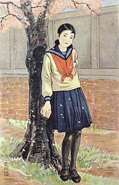 深谷美保子《离别》，约1920—1930年代。