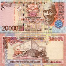 Ephraim Amu on a 2002 20000 Cedis banknote