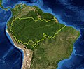 Image 7A map of the Amazon rainforest ecoregions. The yellow line encloses the ecoregions per the World Wide Fund for Nature. (from Ecoregion)