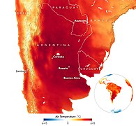 Heat wave intensification. Events like the 2022 Southern Cone heat wave are becoming more common.[270]