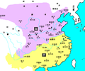 מפת סין בזמן ג'ין המזרחית ושש-עשרה הממלכות בסביבות שנת 317.