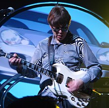 Easton performing with the New Cars, 2006