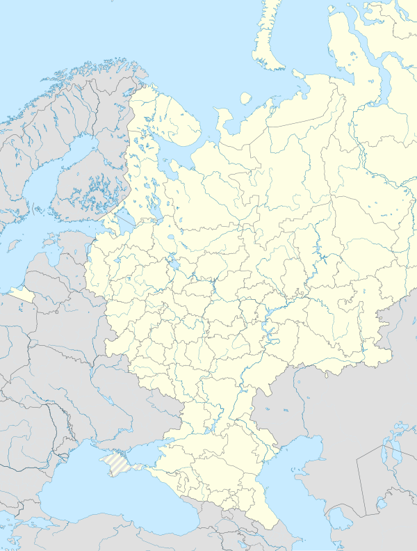 Map of Russia with the teams of the 2003 Russian Premier League