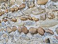 Galets de quartzite, mur de l'église Saint Romain, dépôt de Bonnevaux-L'Amballan