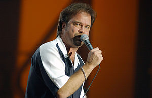 Stewart performing with Restless Heart at a USO show at Ramstein Air Base, Germany in 2003