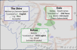 Shippey's model of Tolkien's linguistic map of Middle-earth