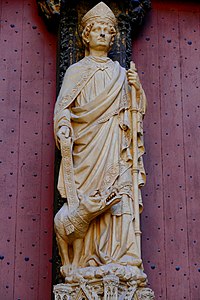 Column-statue of Saint Romain in the portal