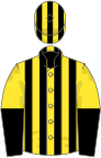 Yellow and black stripes, halved sleeves