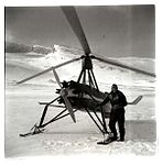 Rolf von Bahr med autogiron SE-AEA i Jämtlandsfjällen, 1939. Foto: K.W. Gullers