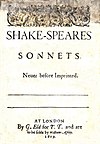 Title page of the Sonnets