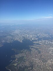 View of Sydney from an airliner