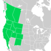 Symphyotrichum spathulatum distribution map: Canada — Alberta and British Columbia; Mexico — Baja California; US — California, Colorado, Idaho, Montana, Nevada, New Mexico, Oregon, Utah, Washington, and Wyoming.