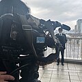 A Television Kanagawa camera filming an on location shoot, 2023