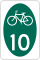 State Bicycle Route 10 marker