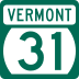 Vermont Route 31 marker