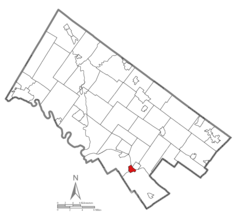 Location of West Conshohocken in Montgomery County, Pennsylvania