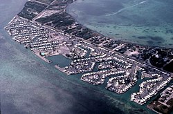 An aerial view of the Venture Out resort, on the southeast side of Cudjoe Key, in 1983