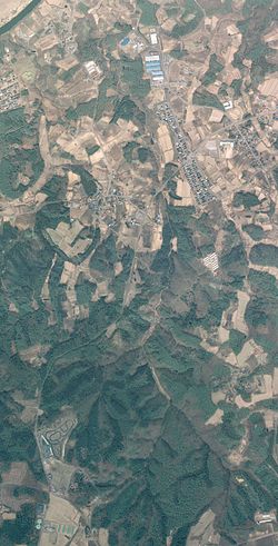 埖渡地区の航空写真。