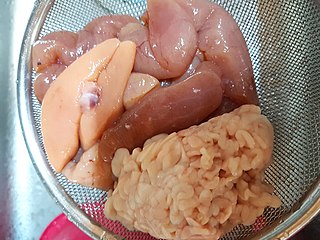 Alaska pollock's liver, roe, and milt