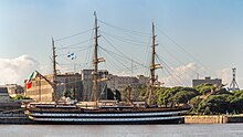 El Amerigo Vespucci A 5312, en su visita a la Argentina, marzo 2024.