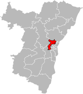 Situation of the canton of Hœnheim in the department of Bas-Rhin