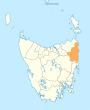 Map showing Break'O Day LGA in Tasmania
