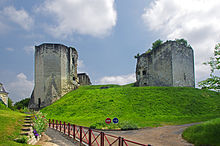 Château comtal en ruines.