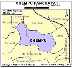 Map of Chempu Panchayath