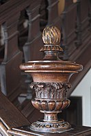 A Baroque finial on the top of the first pillar of some stairs from Palais Landauer (Ellingen, Germany)