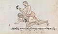 Drawing of ground fighting in Indian wrestling(1792 A.D.).